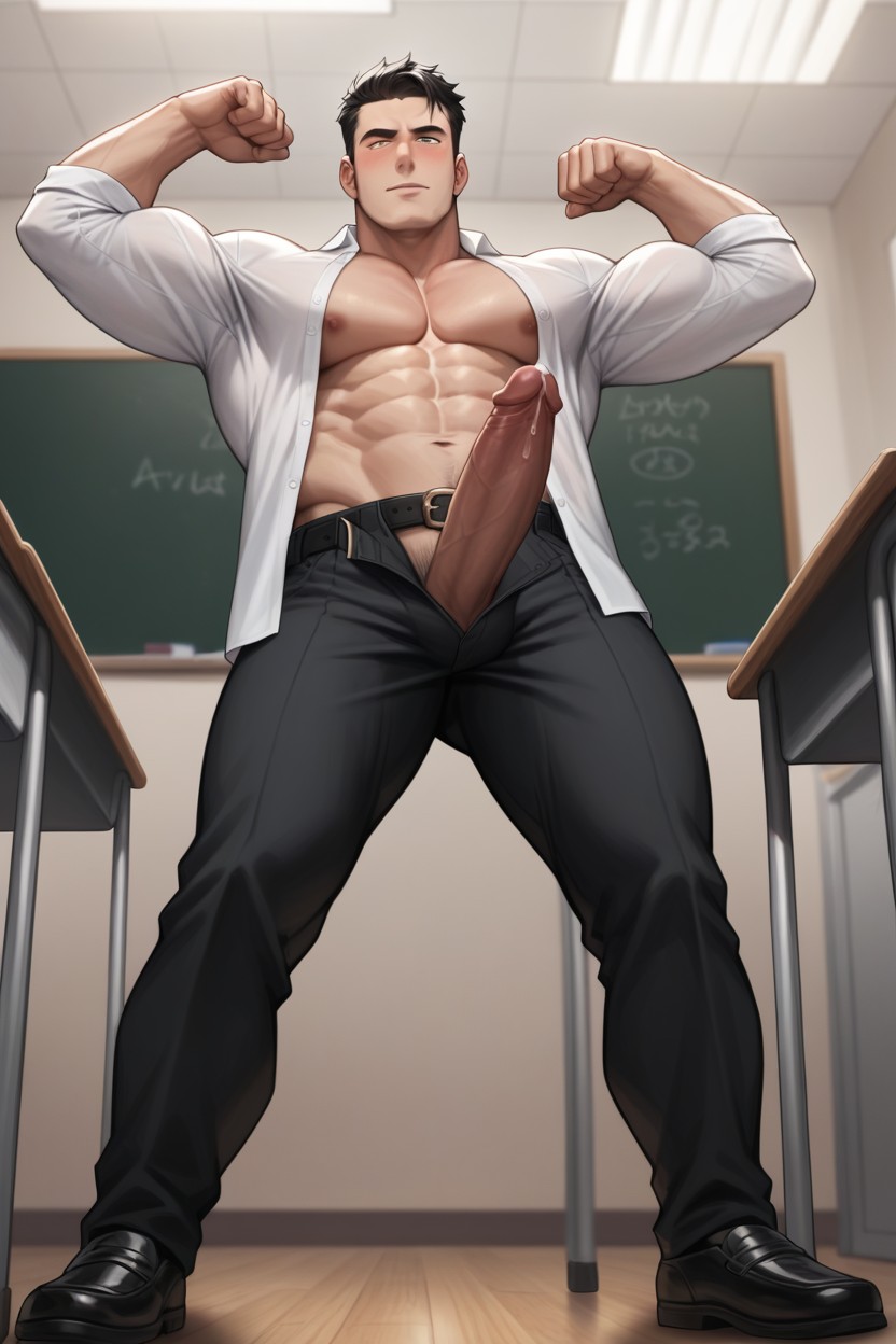Dark Black Shoes, Exposed Dick, One Person AI Gay Porn
