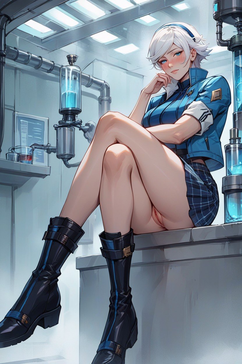 Blushing, Phi From Zero Escape Virtues Last Reward, No Panties Hentai AI Porn