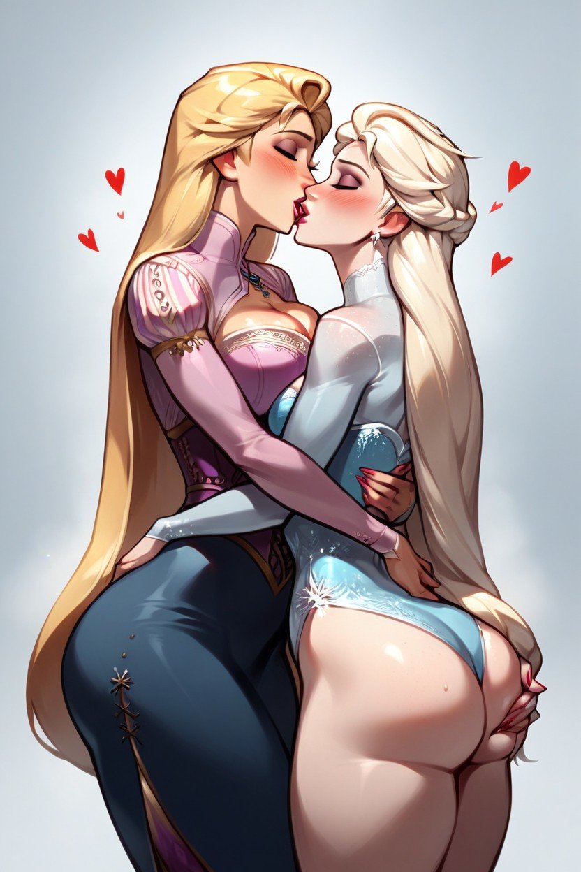 Rapunzel, Kissing, Thick ThighsPorno IA Hentai