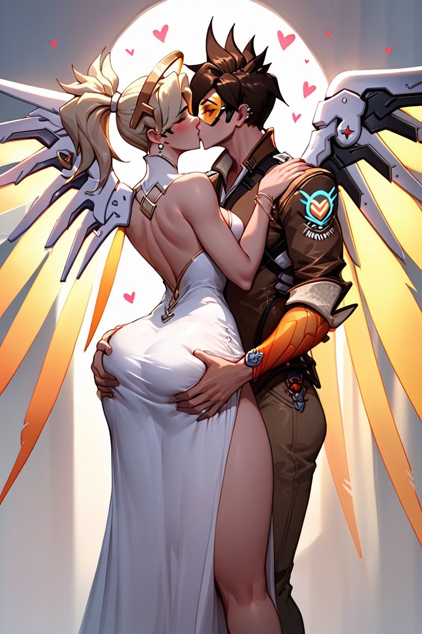 Mercy From Overwatch, 18+, Corazones De AmorHentai IA