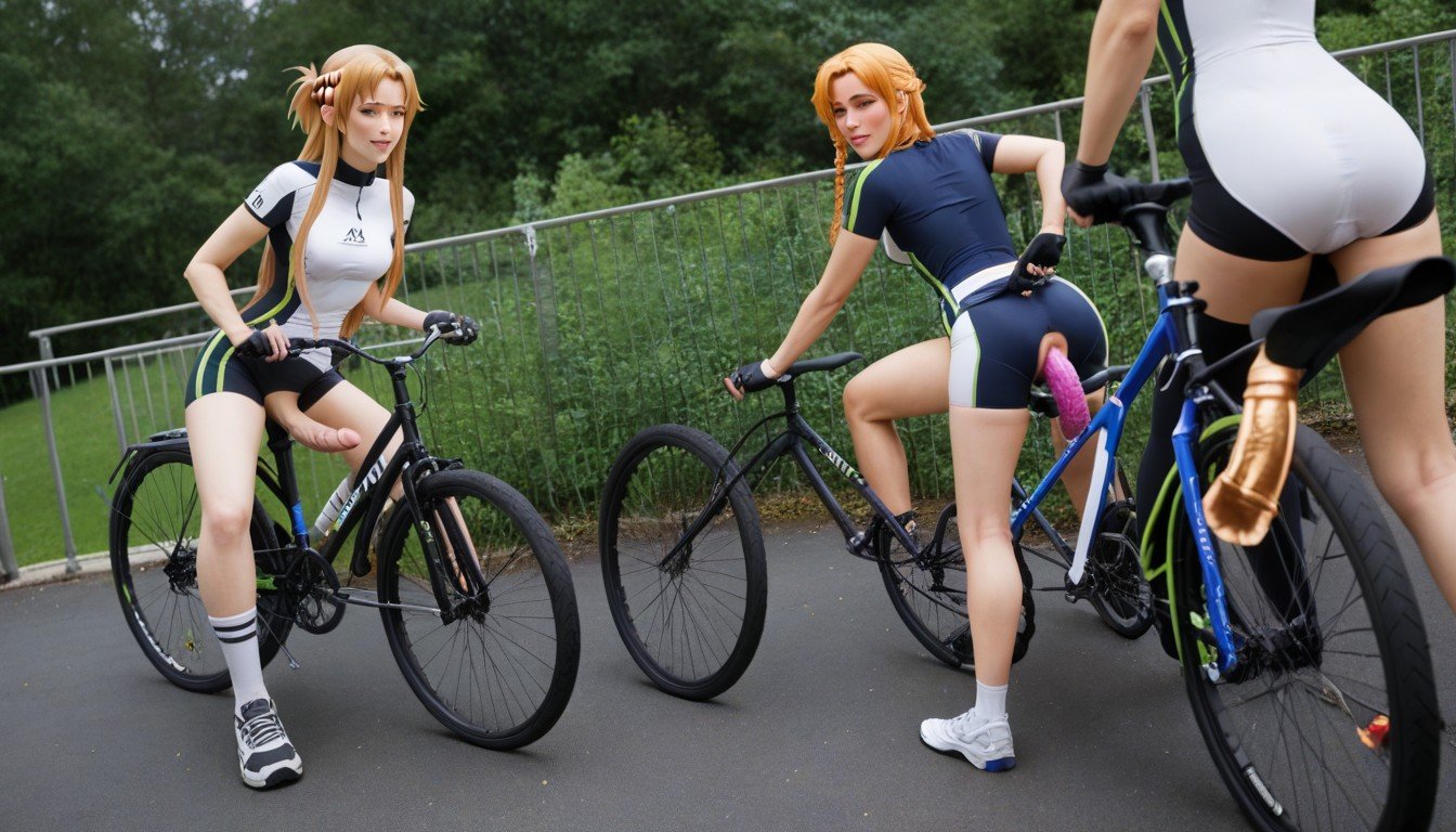 Only Shemale, Feminine Legs, Bicycle Jersey 쉬메일 AI 포르노