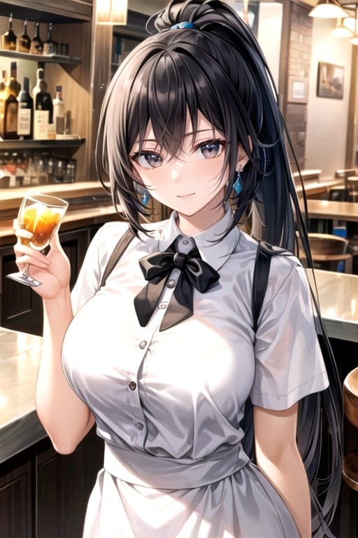 Tailcort, Black Hair, WaitressHentai IA