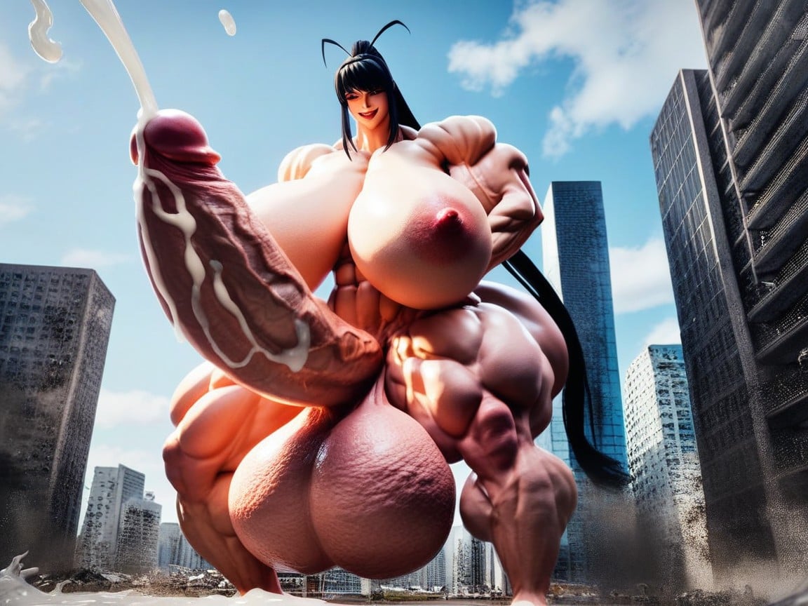 Huge Cock, D Render, Futanari ニューハーフAIポルノ