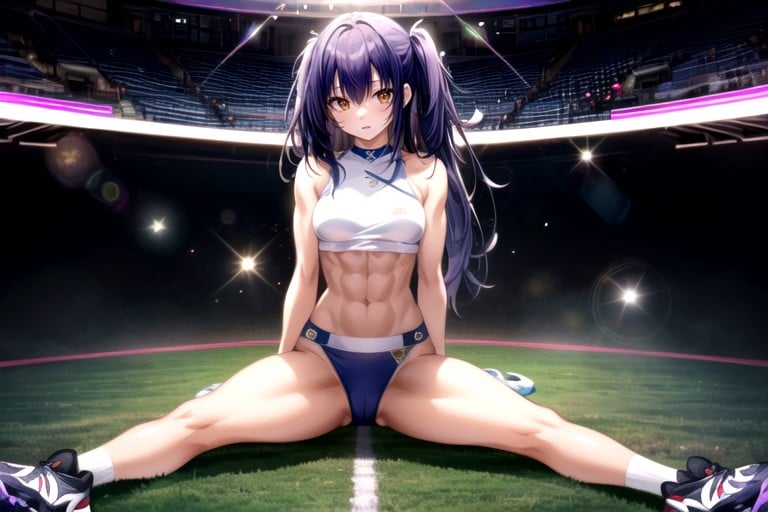 Detailed Background Of A Stadium For Athletes, Oiled Skin, BodyHentai KI Porno