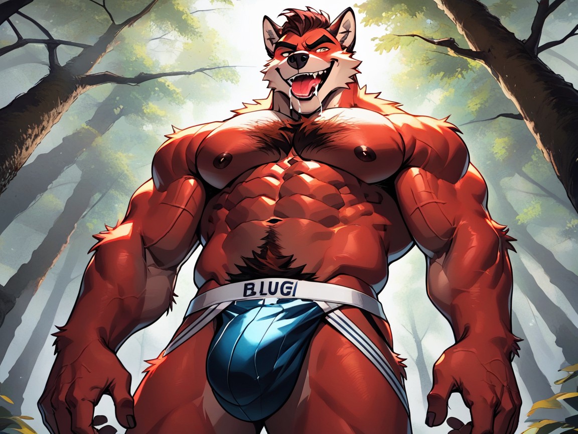 Presenting Bulging Jockstrap To Viewer, Provocative, Sexy AI Gay Porn