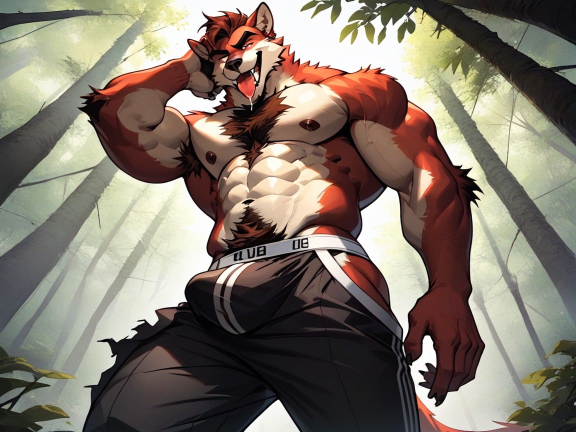 Furry In A Safe For Work Sfw Image, Charming Yet Scary Furry Anthro, Just Dangerous Enough To Be Super Sexy게이 AI 포르노