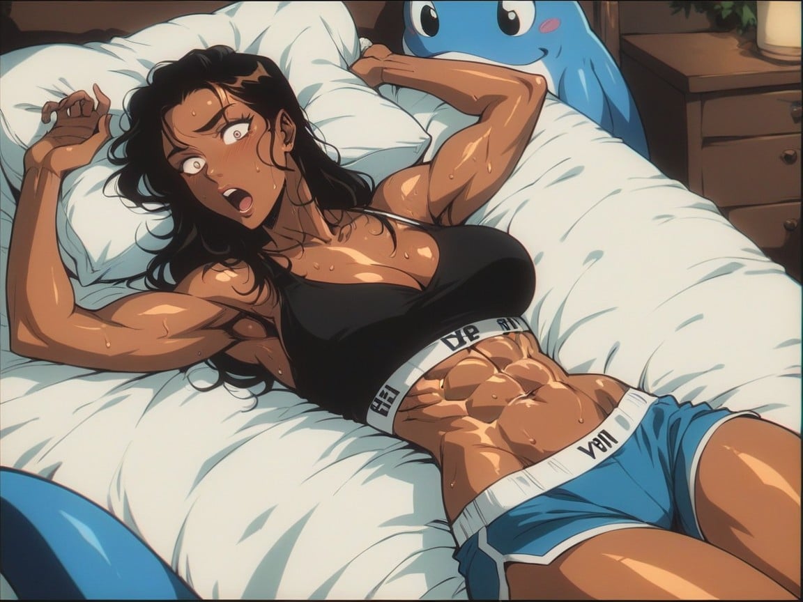 Sweaty, 18+, Laying On BedPorno IA Hentai