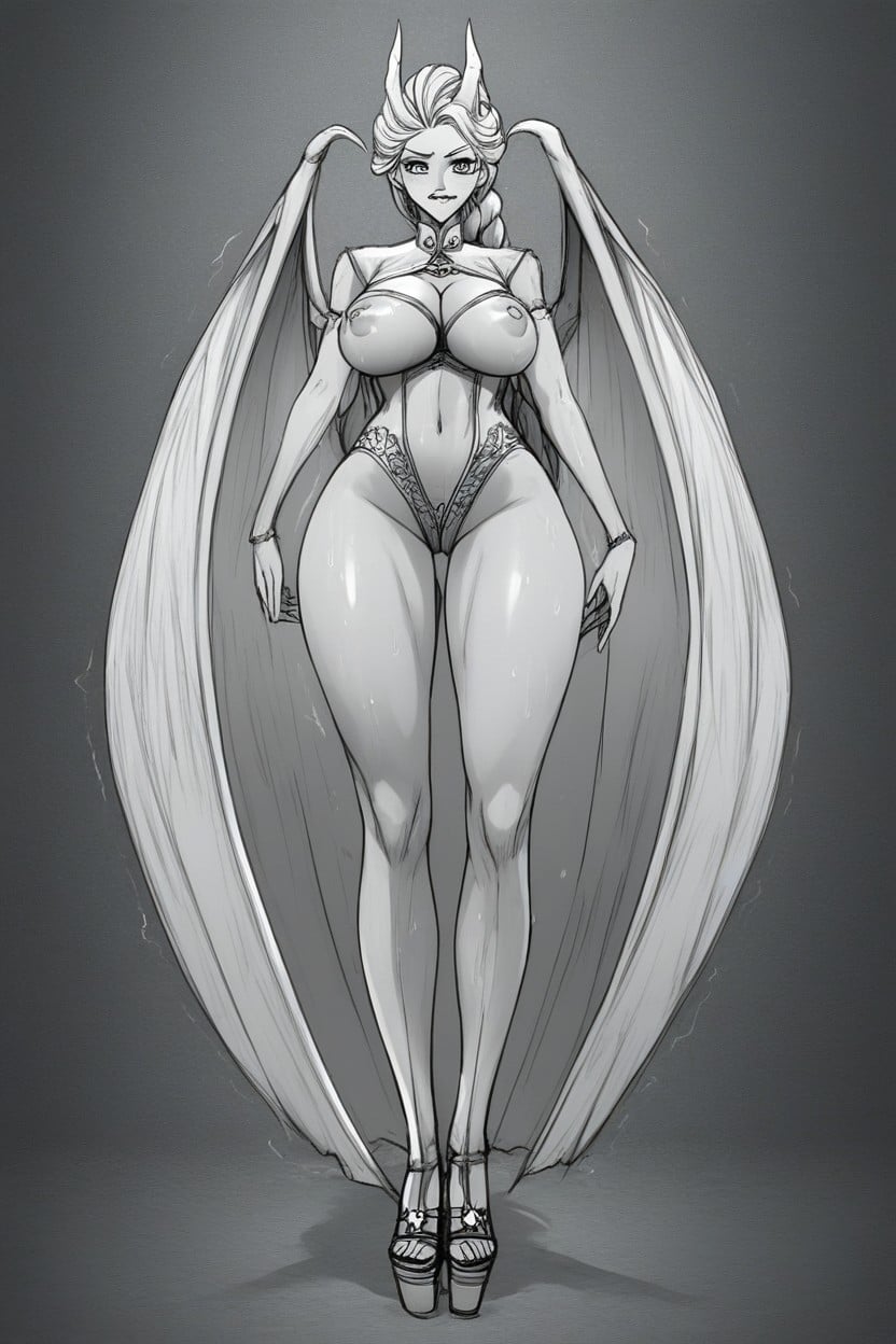 Huge Natural Tits, Model, Circular Pattern AI Porn