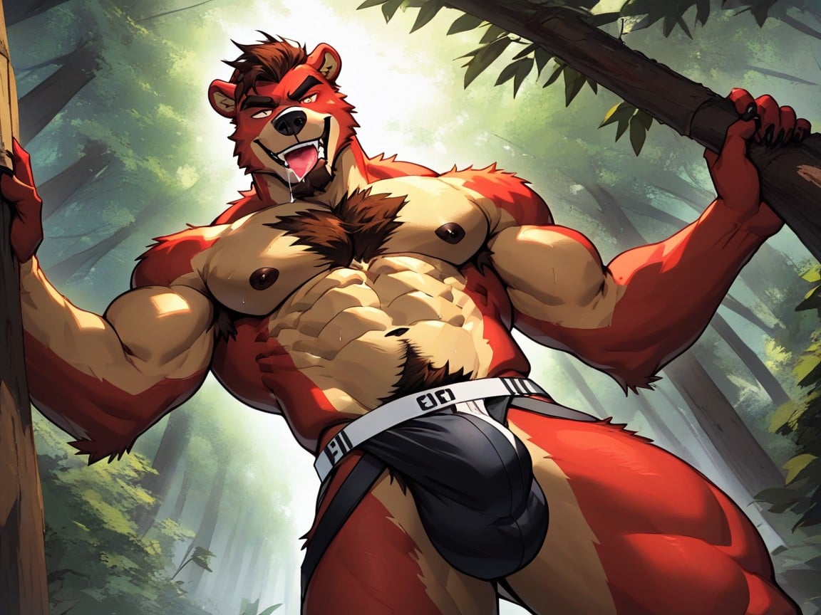 Showing Bulging Brightly Colored Jockstrap, Bulging Jockstrap, Furry In A Safe For Work Sfw ImageAI同性戀黃片