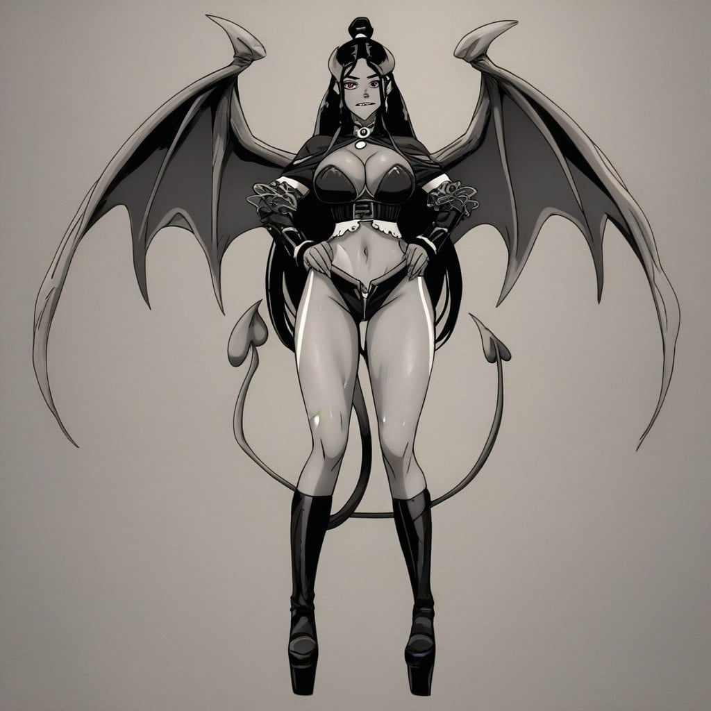 Lace Texture, Demon Uniform, Gothic AI Porn