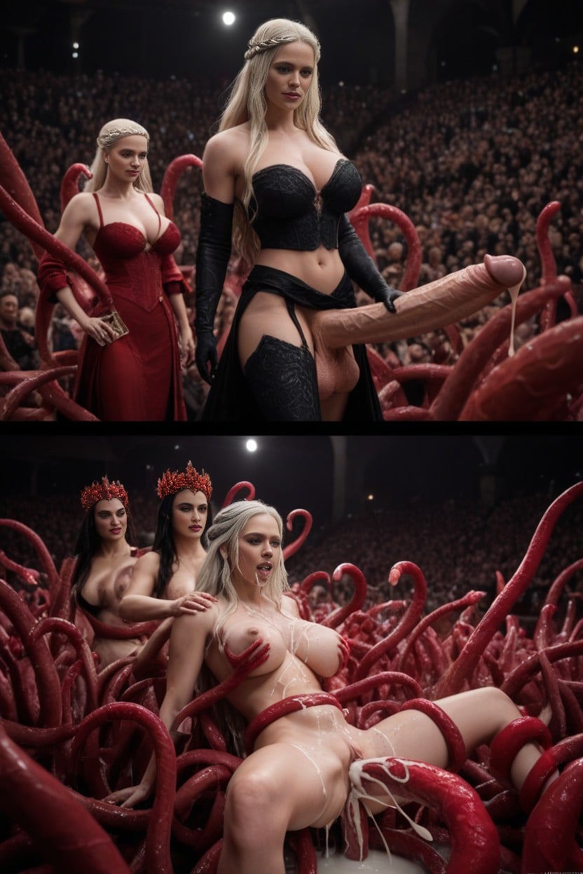 Daenerys, Dominant Futanari Clothed Evil Villain Cersei, Futanari On Female AI Porn
