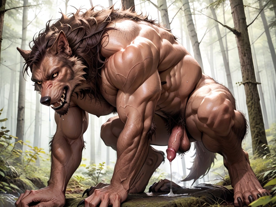 Big Hairy Nutsack, Mythical Monster, Hairy Chest And Abdominal Muscles AI Gay Porn