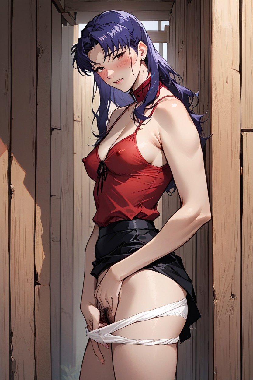 Misato Katsuragi From Evangelion, Maigre, Petite PoitrinePorno IA Hentai