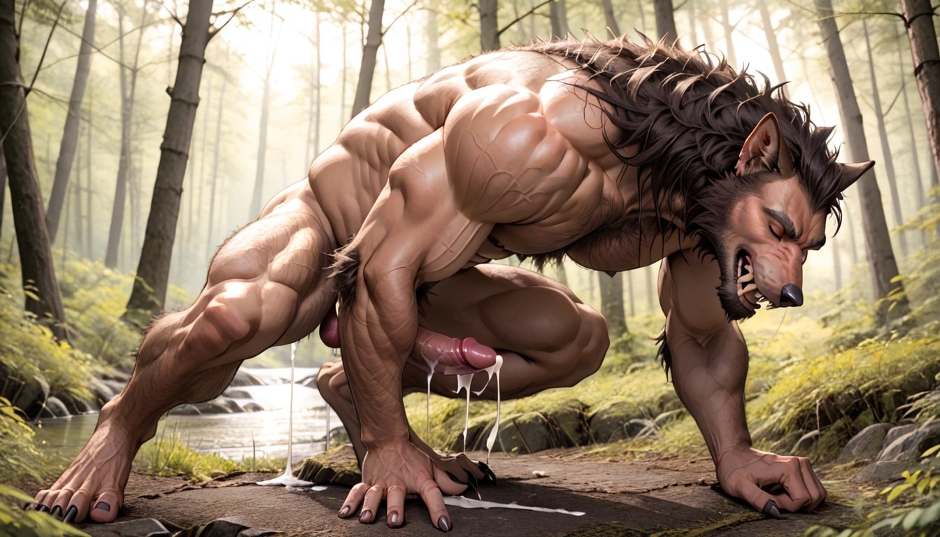 Werewolf Has Yellow Eyes, Dientes Apretados, Corrida Porno gay IA
