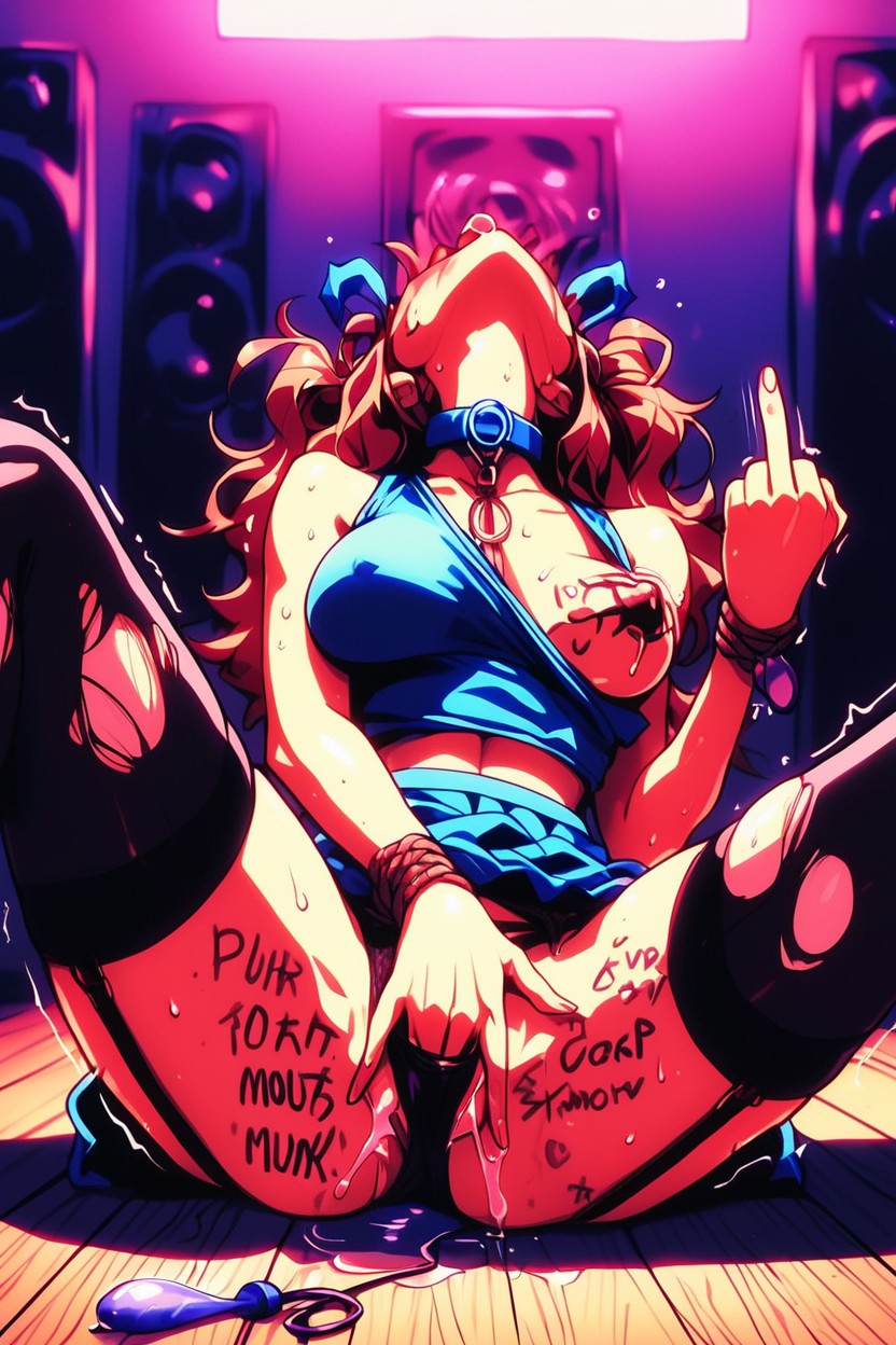 Open Mouth, Bounce Lines, One Breast Out Hentai AI Porn