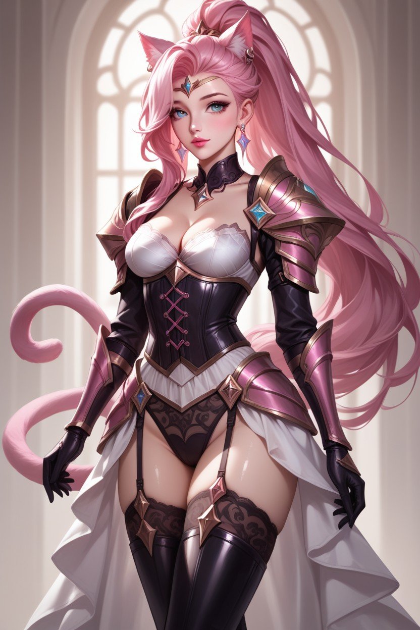 Corset Armor, Pale Skin, Pink TailHentai IA