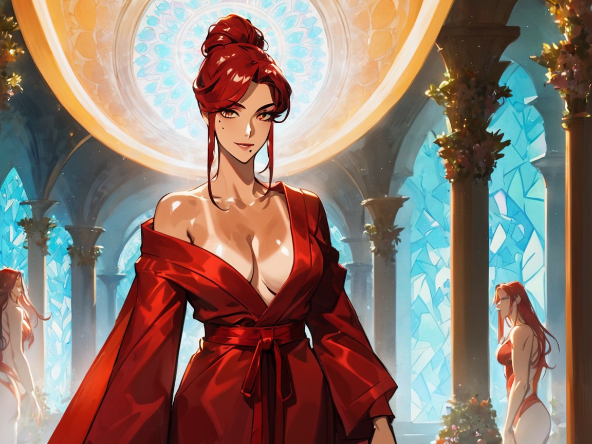 Fantasy Setting, Royal Garden Background, Light Makeup ラティーナAIエロ