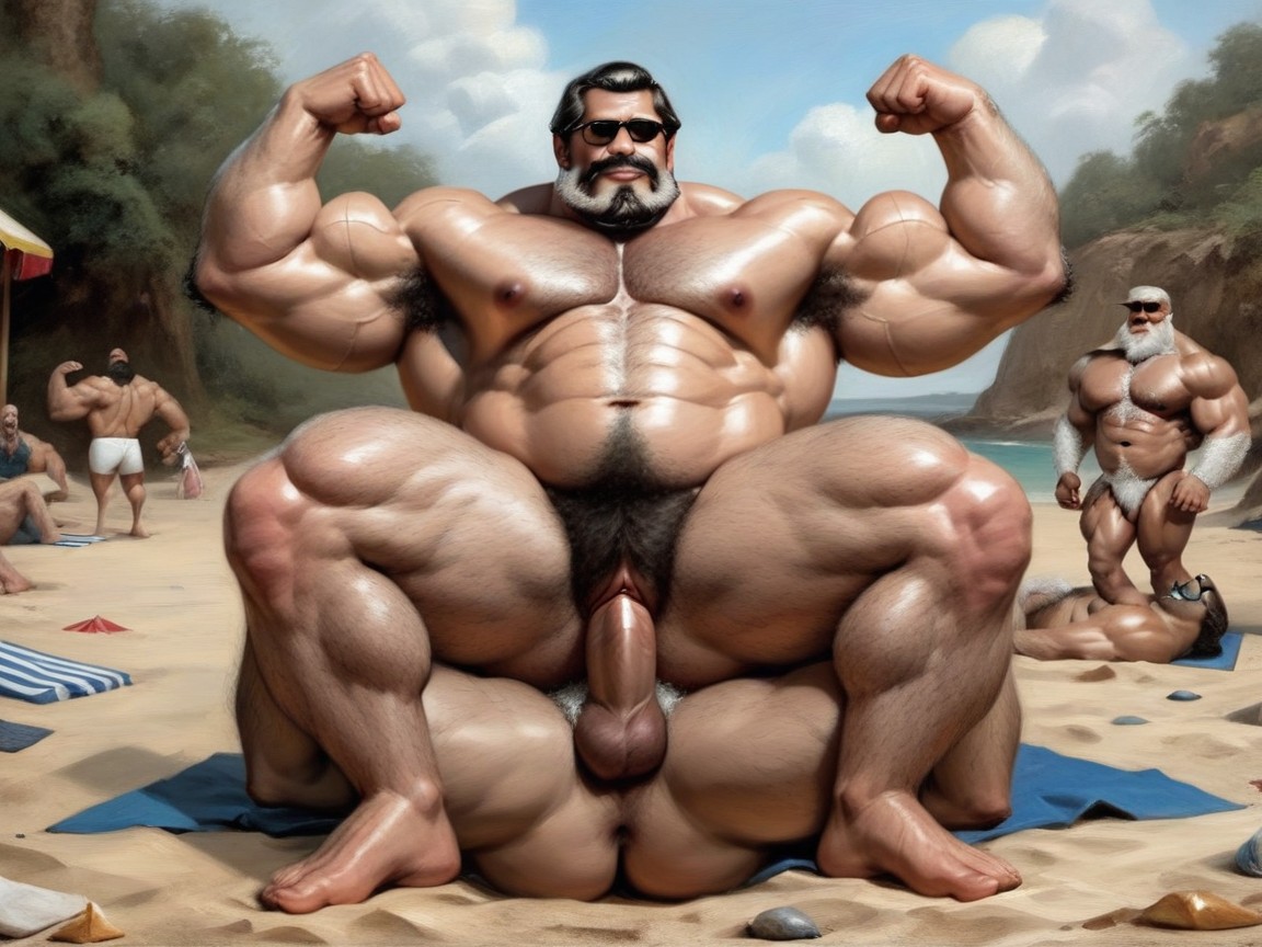 Tall, Only Men, White Hairy Chest AI Gay Porn