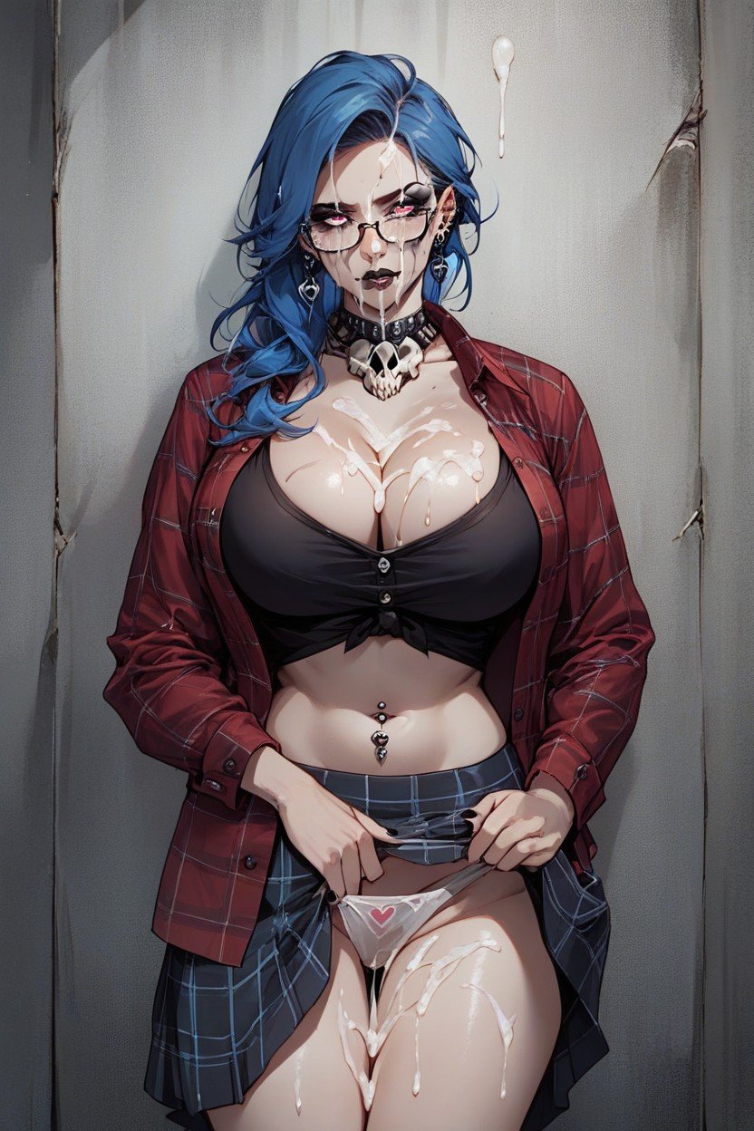 Covered In Cum, Flannel Skirt, 18+ 헨타이 AI 포르노