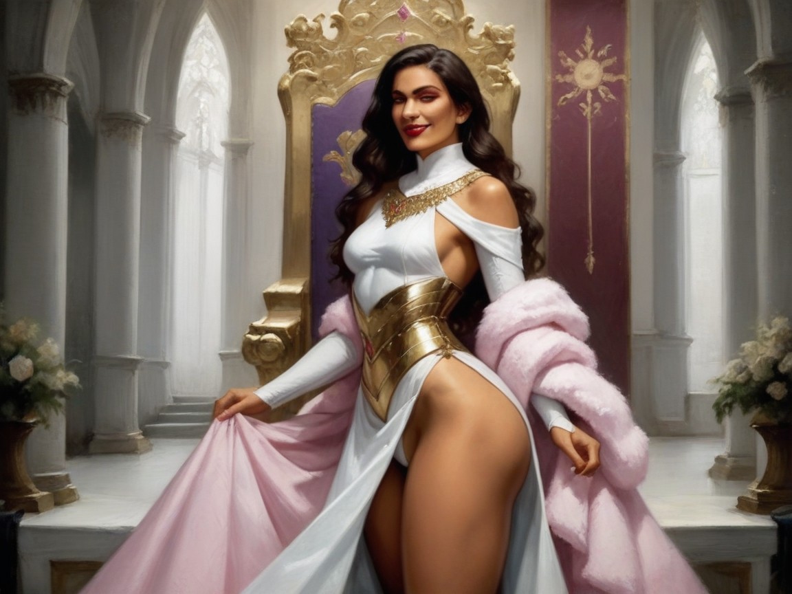 One Woman, Straight Black Hair, Hips Wider Than Shoulders AI Porn