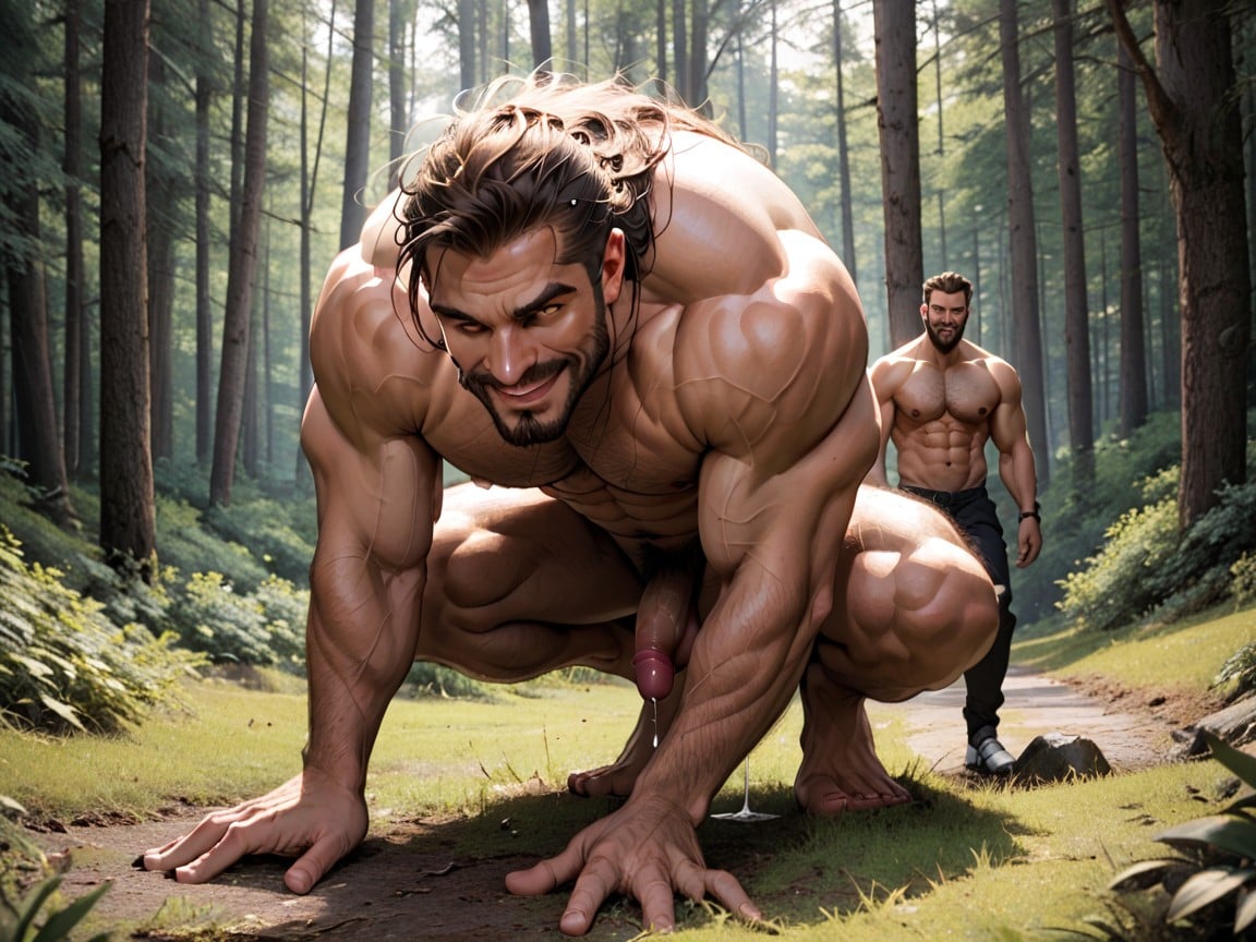 Red, Model, Anthro Art Werewolf With A Hairy Chest AI Gay Porn