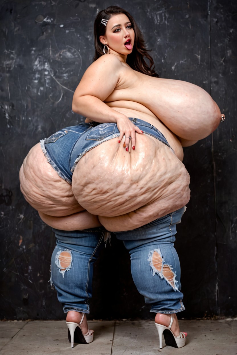 Extreme Cellulite, Hyper Obese, Ahegao BBW AI Porn