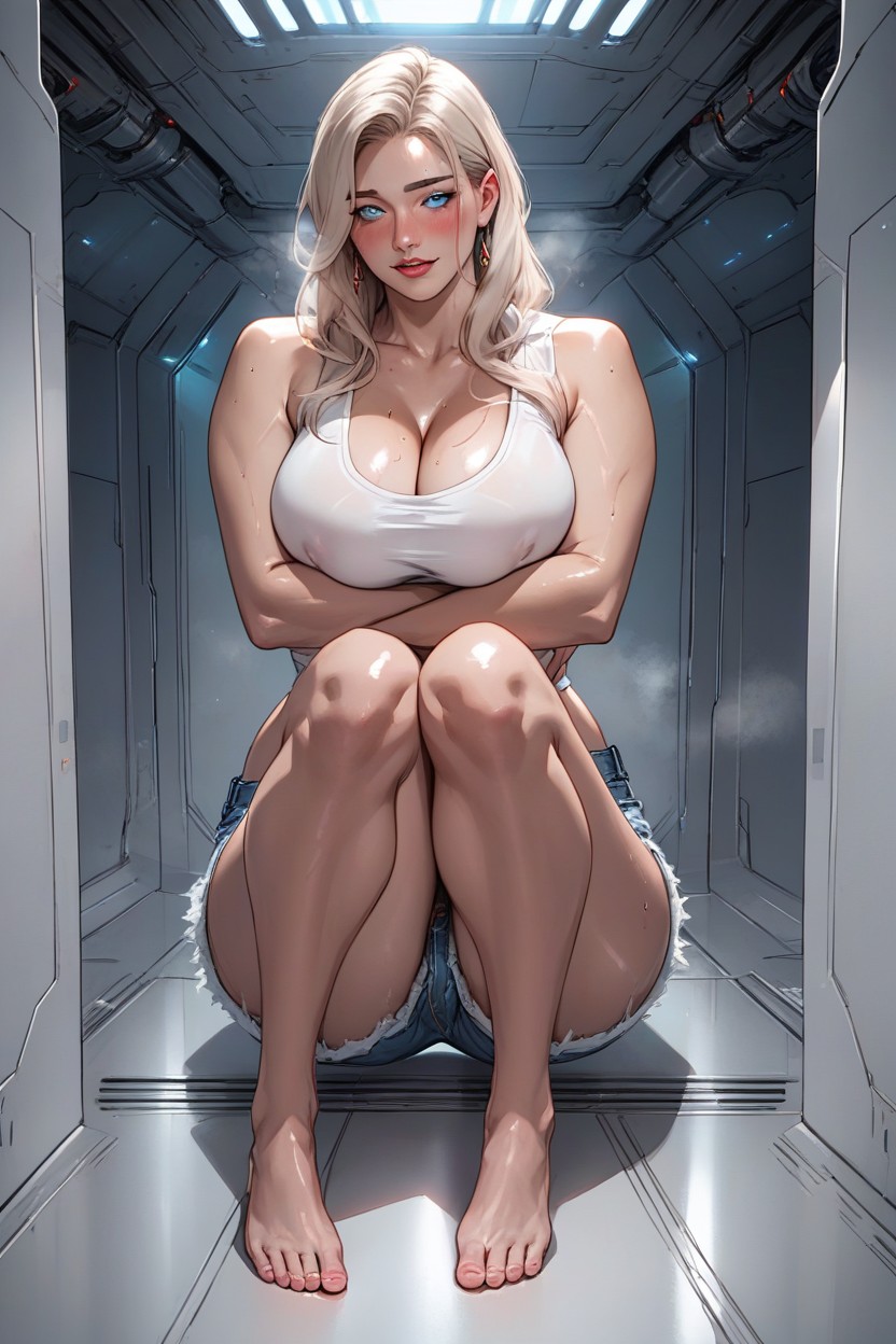 Nave Espacial, Delgada, Reflective Shiny Skin Hentai IA