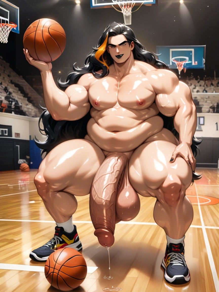 Huge Sagging Balls, Shiny Skin, Basketball CourtゲイAIポルノ