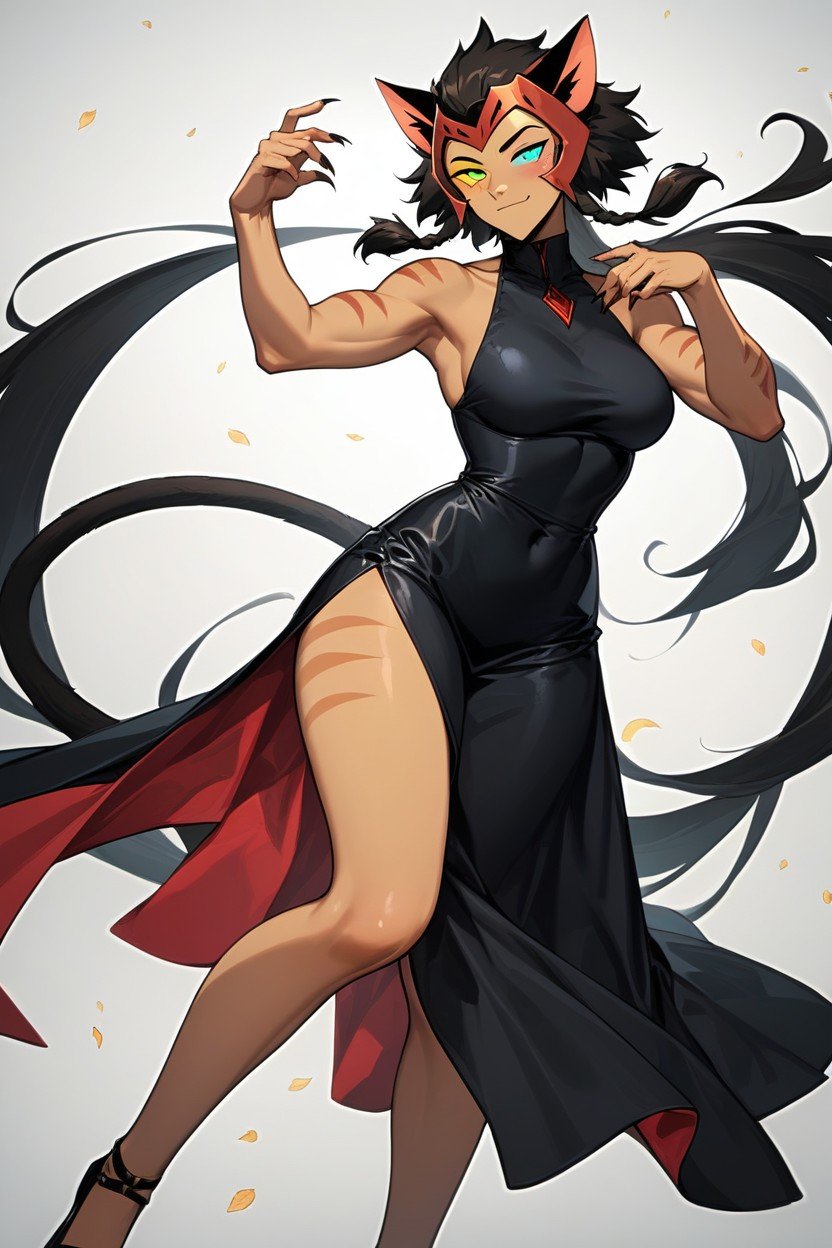 Large Ass, A Big Butt And Beautiful Legs, She Walks Around The Beautiful Dressed In A Beautiful Black Evening Dress And Shoes The Front View Is Wide-angle Hentai AI Porn