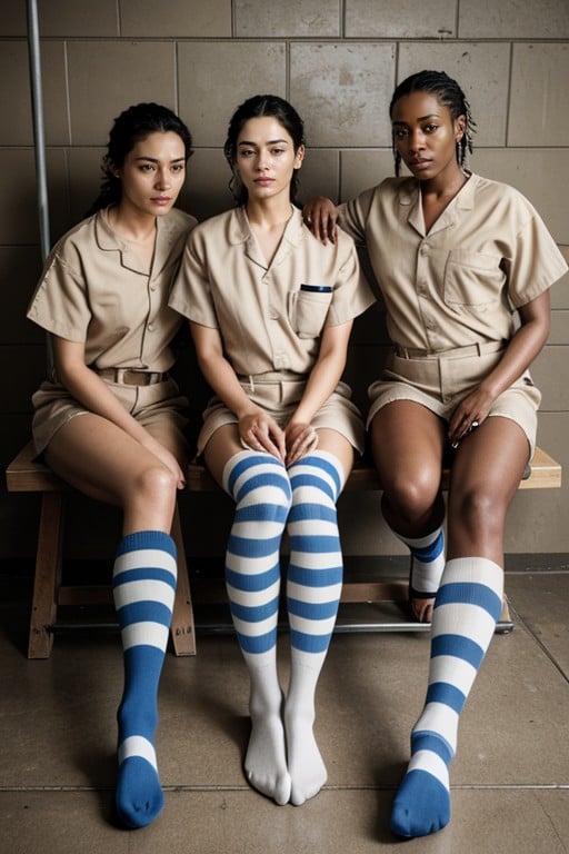 Prison, Striped Socks, 團體照片AI黃漫