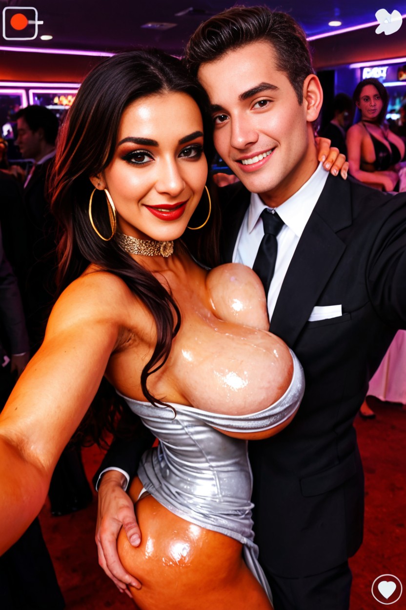 Eyes Half Closed, 18+, White Slutty String Dress AI Porn