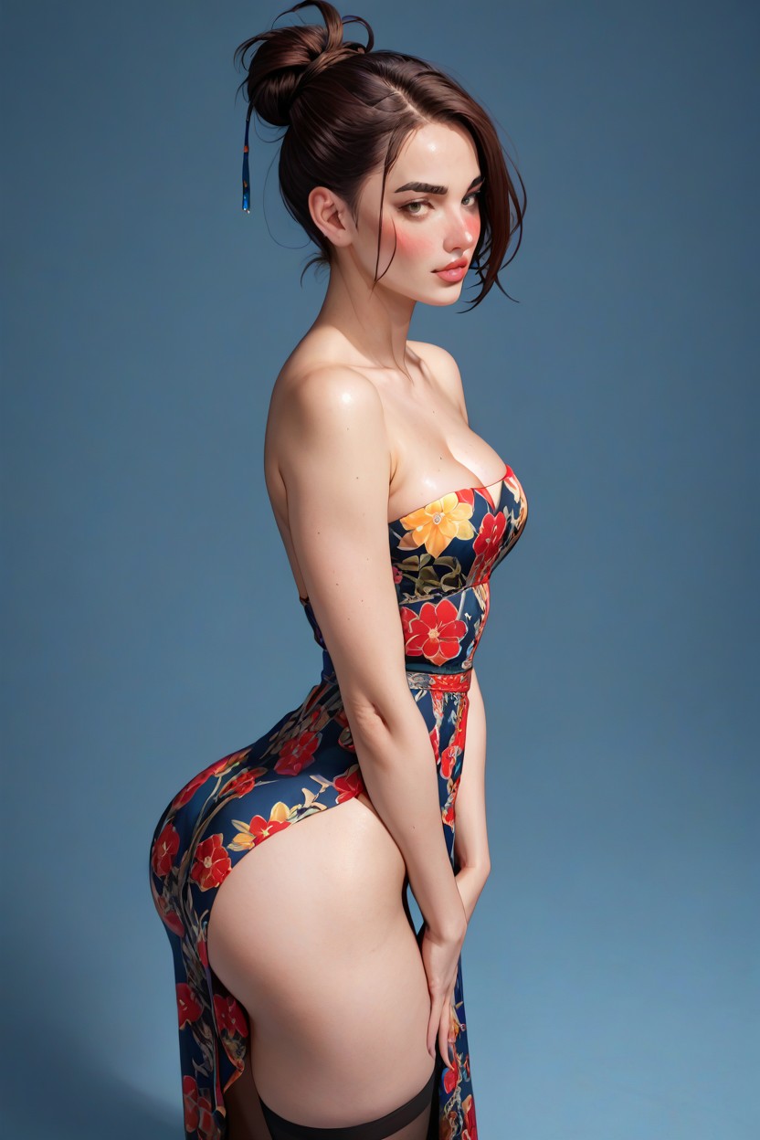 Summer, Hands Between Thighs, Round Boobs AI Porn