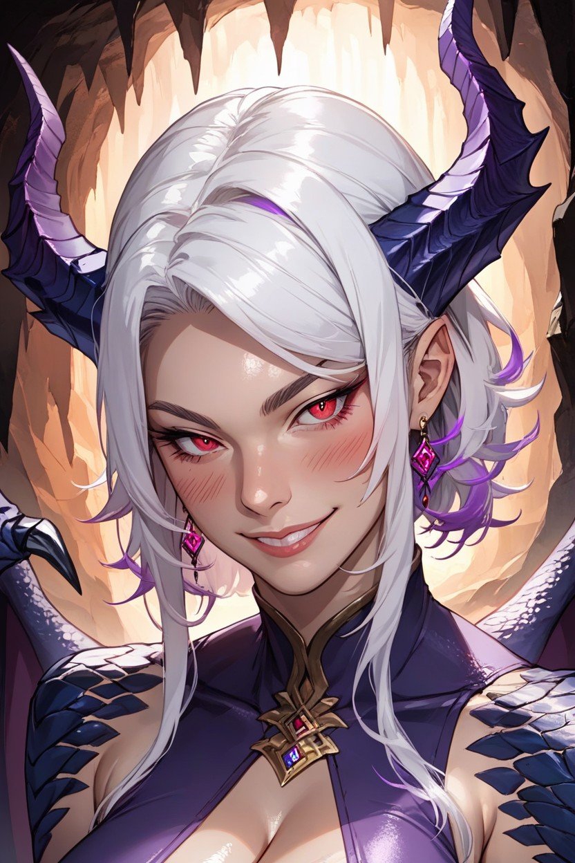 Dragon Woman, Straight Hairstyle, Dragon ScalesHentai IA