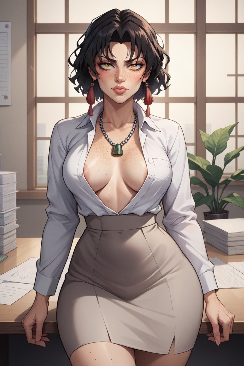 Blouse Office, Mitsuri Kanroji From Demon Slayer, Extremely Waist Hentai AI Porn