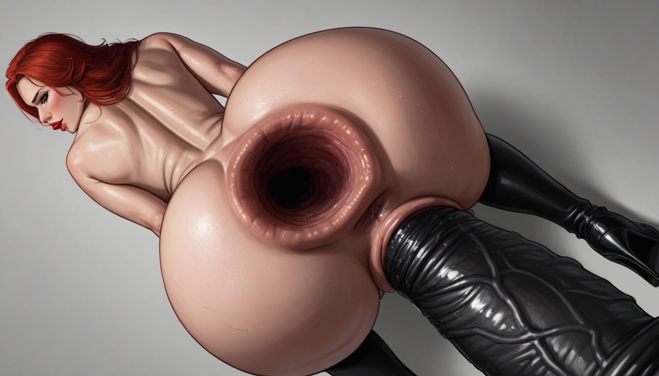 Huge Open Gaped Anus, Cum Run Out Of Ass, Cum Dripping Out Of Ass AI Porn
