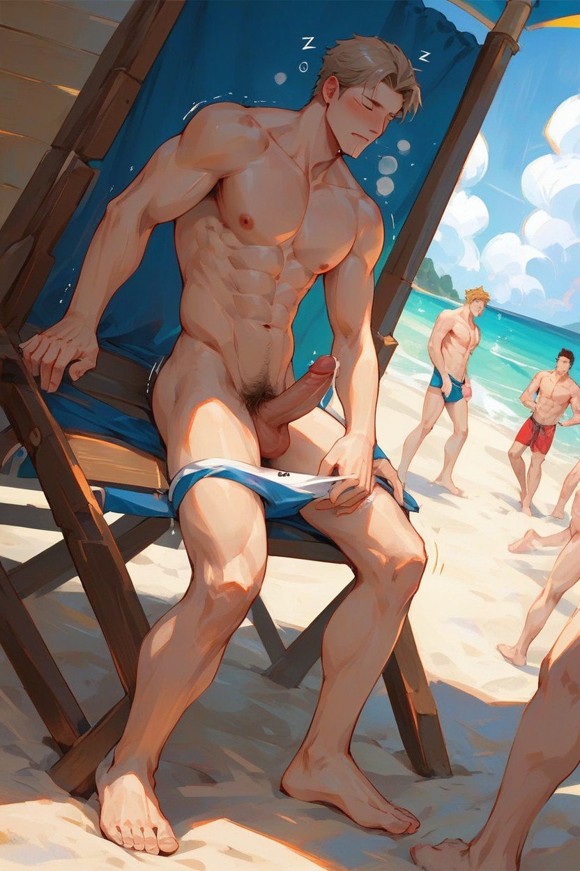 Splash Art, Naked, Tir À La TaillePorno IA Gay