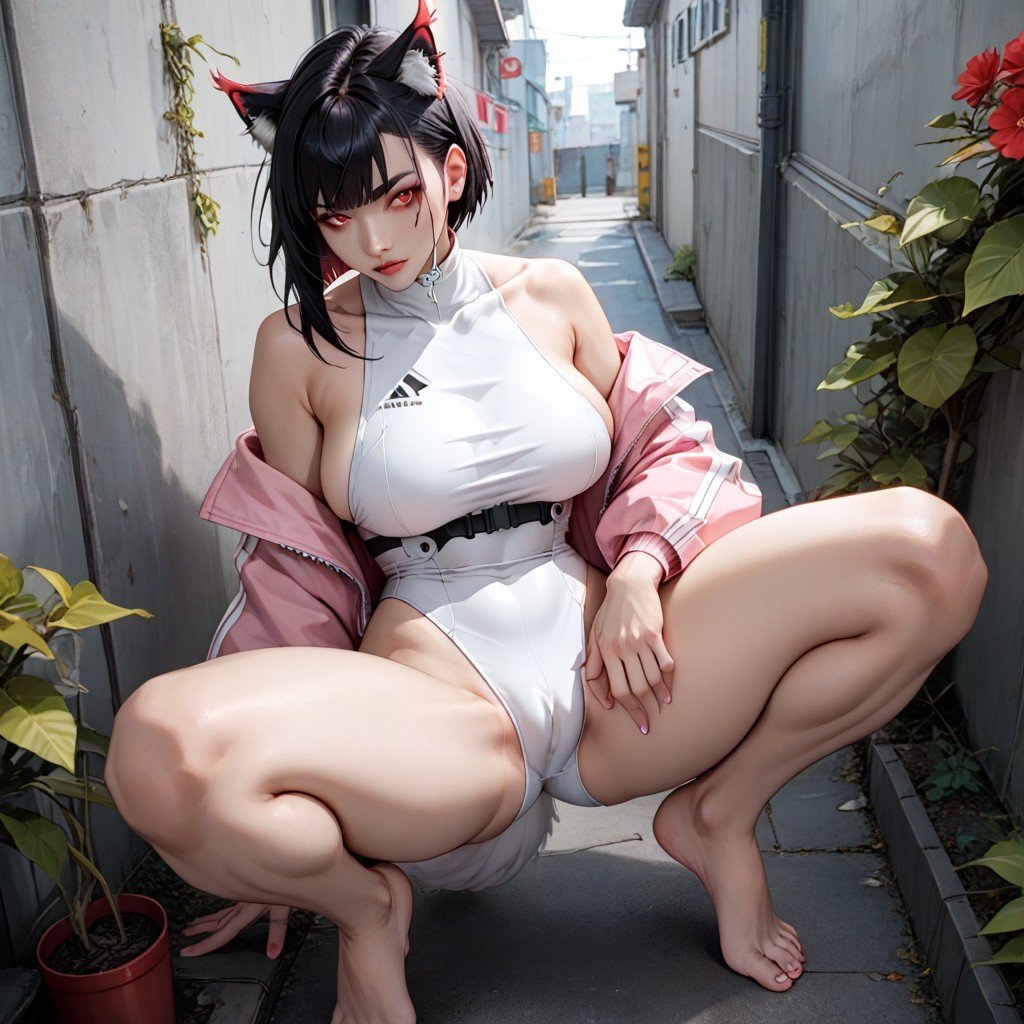 Leg Cyberware, Black Hair With Bangs, Plant Overgrowth Hentai IA