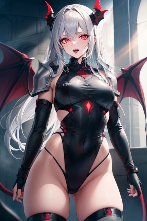 Big Demon Tail, Big Demon Wings, Armure Porno IA Gay