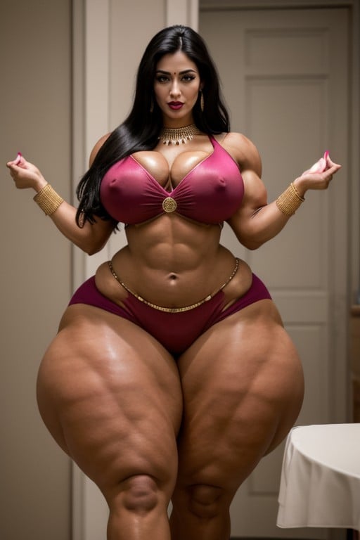 Muscular Striated, Eyeliner, Extremely Muscular Asian AI Porn