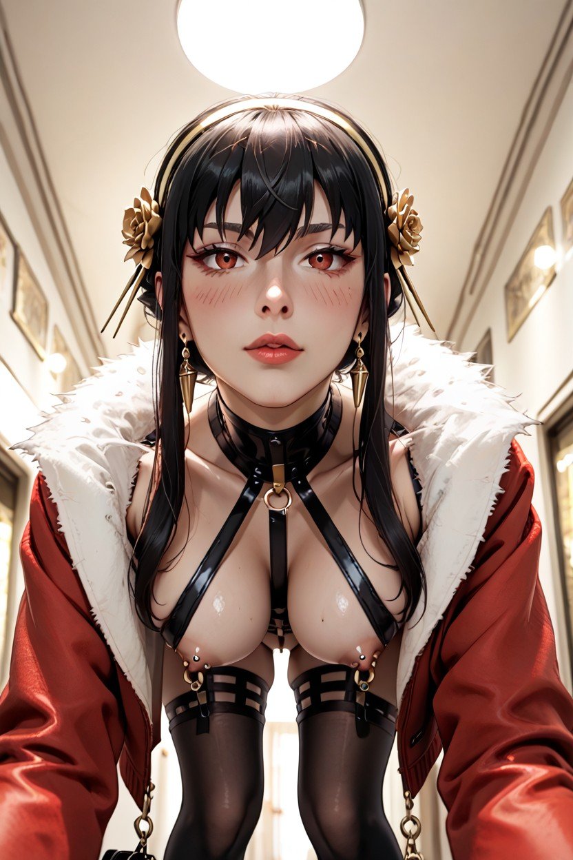 18+, Cropped Red Fur Coat, Yor BriarPorno IA Hentai