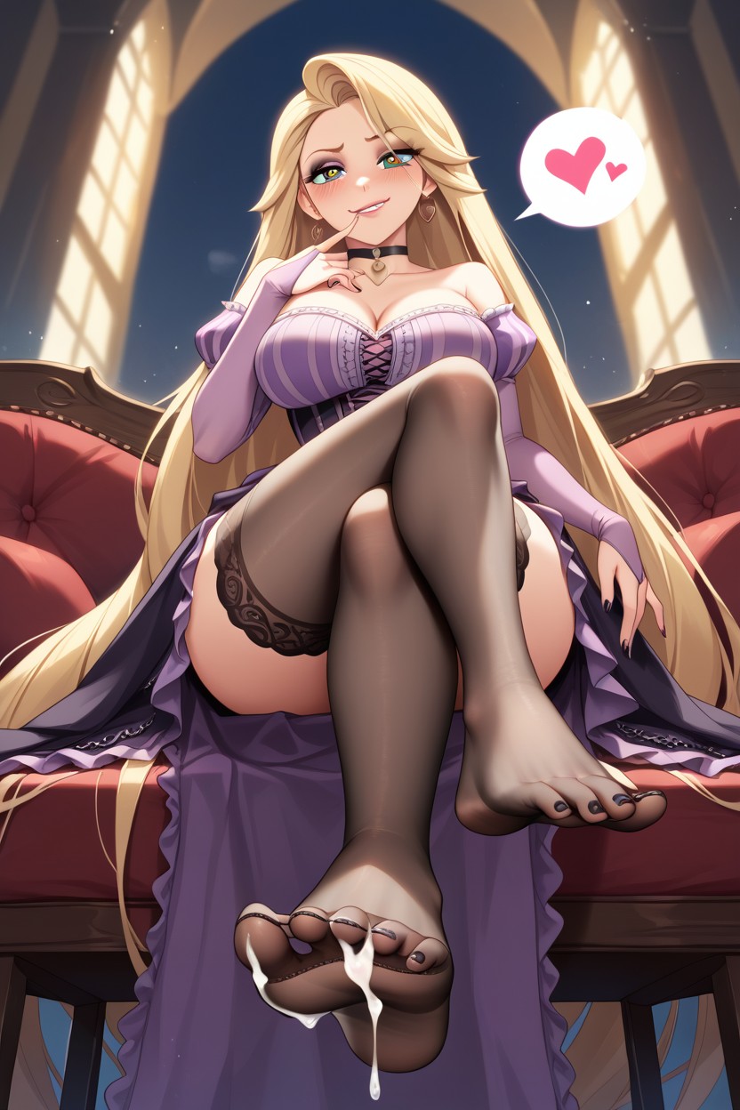 Rapunzel, Chocker, Corazones De AmorHentai IA