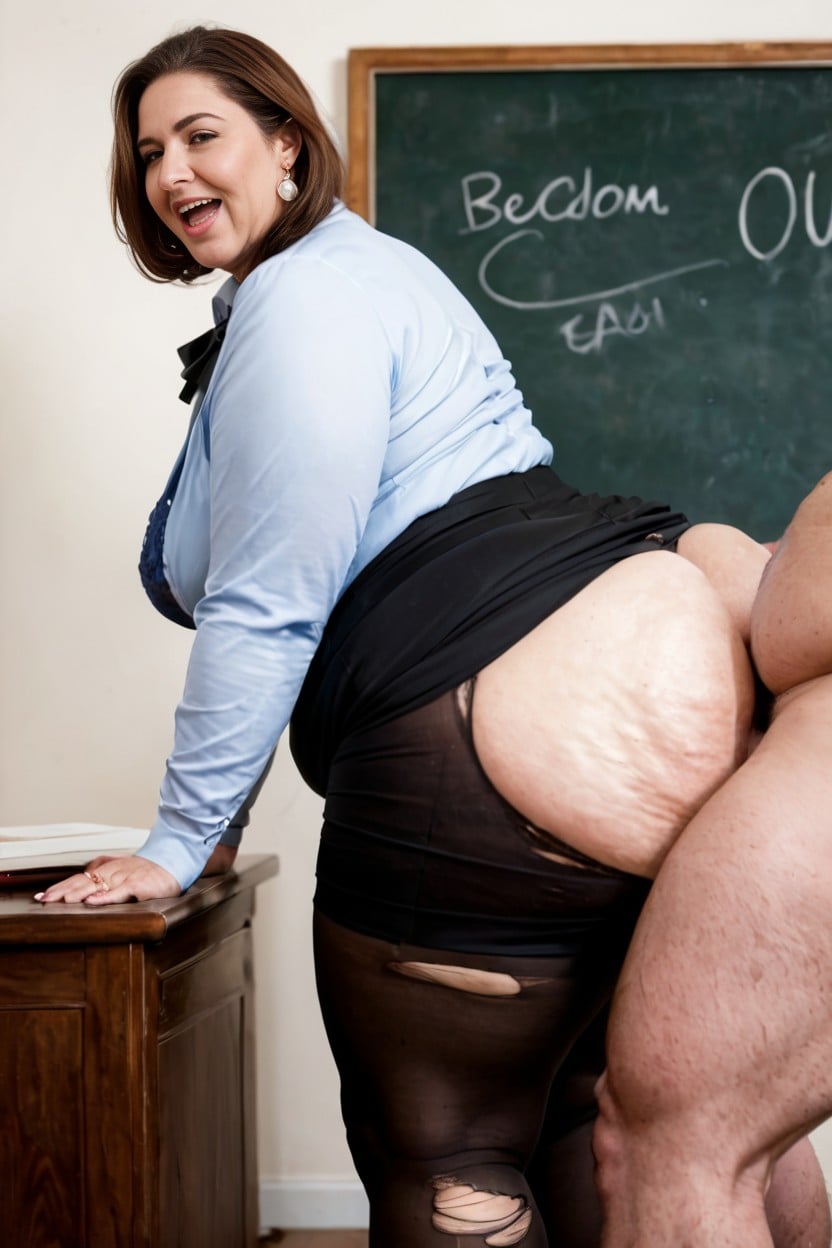 Cum Dripping, Looking At Viewer, Black Skirt Pulled Up AI Porn