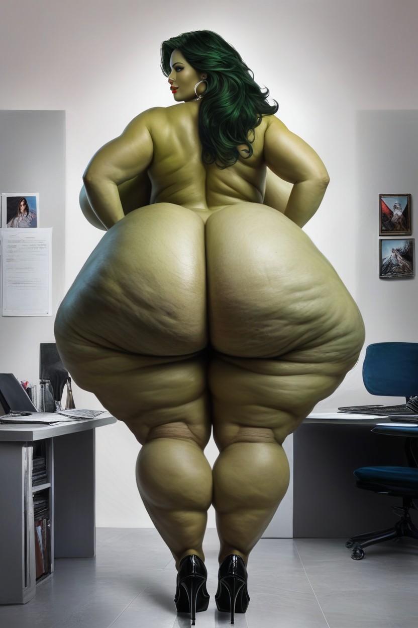 Beauty Face, Fat Ass, Booty Cheeks Extremely Huge AI Porn