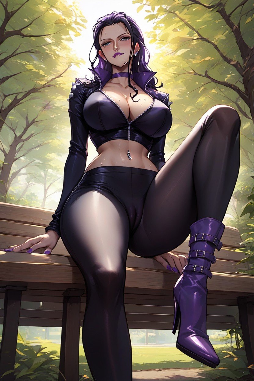 Bunda Grande, Purple Boots Heels, Thick Thight Hentai IA pornografia