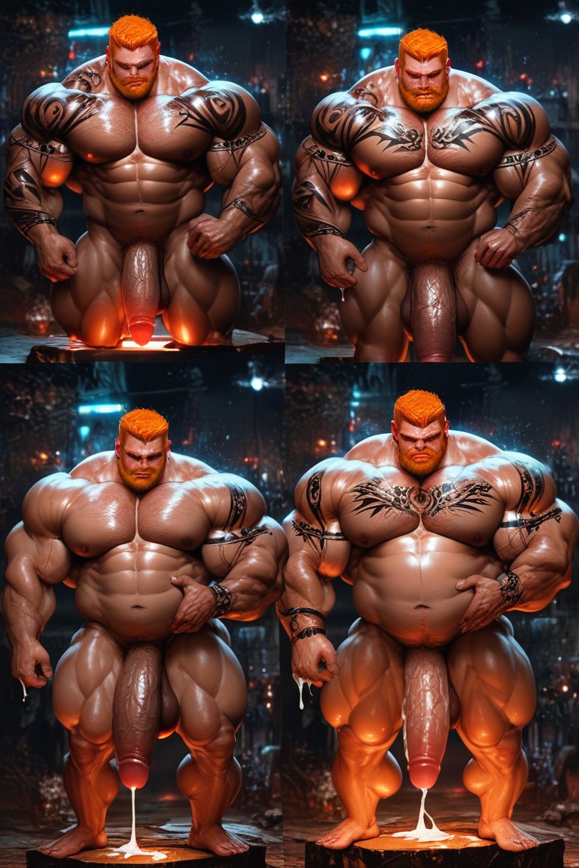 Full Body, Red Neon Glowing, Permanent Erection Porno gay IA