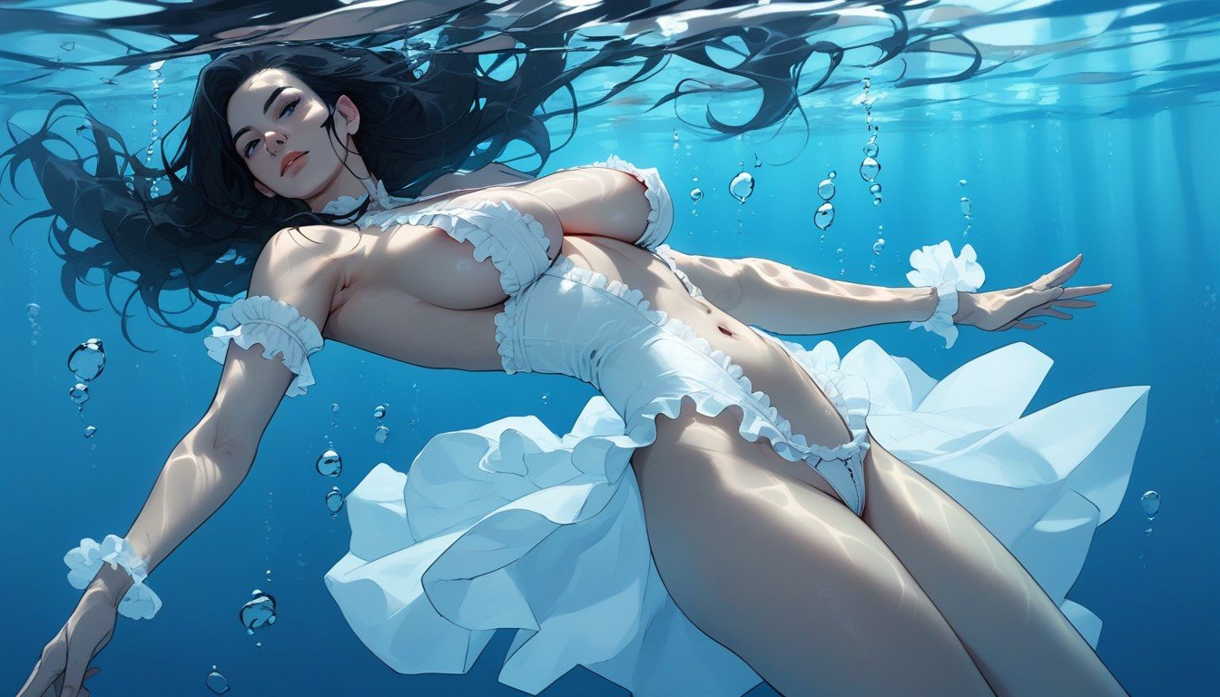 Frilly Armlet, Frilly Tighlet, Swimming Hentai IA pornografia