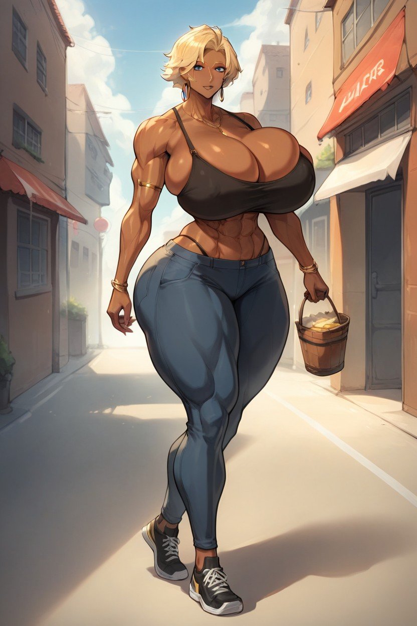 Wide Hips, On The Street, Big Breasts AI黄漫