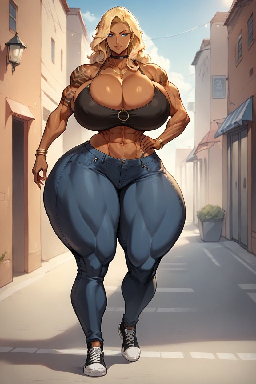 Thick Thighs, Athletic And Voluptuous Body, Large Breasts Hentai IA