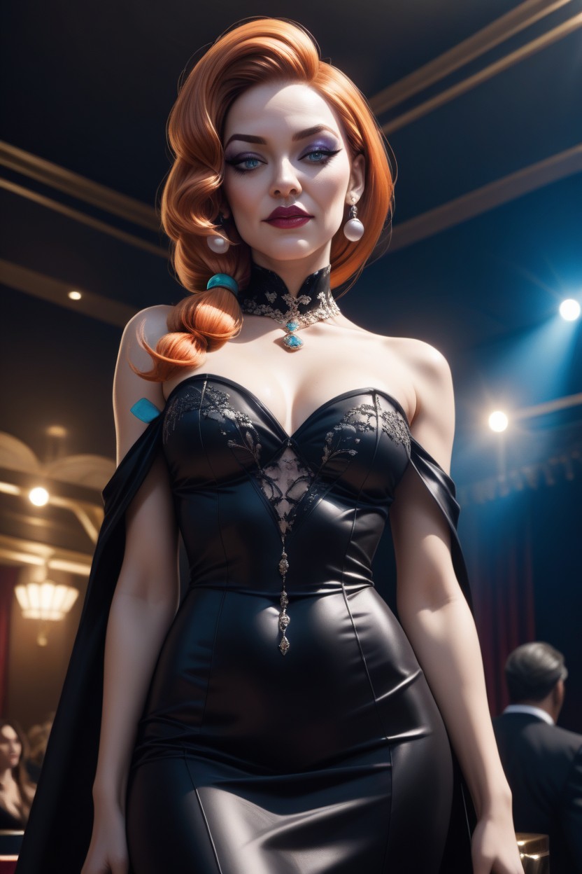 Elegant Black Dress, Cruella De Vil From Disney, Club Hentai IA