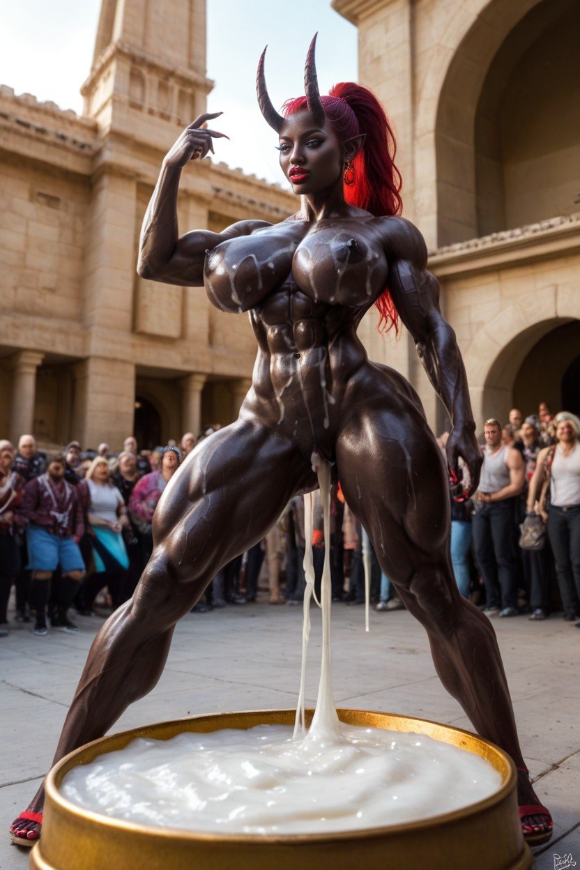 Black Skin, Red Hair, Wide Hips AI Gay Porn